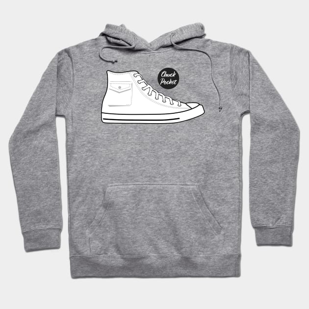 Shoe chuck pocket white Hoodie by creative.z